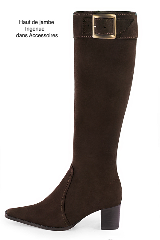 French elegance and refinement for these dark brown feminine knee-high boots, 
                available in many subtle leather and colour combinations. Record your foot and leg measurements.
We will adjust this pretty boot with zip to your measurements in height and width.
You can customise your boots with your own materials, colours and heels on the 'My Favourites' page.
To style your boots, accessories are available from the boots page. 
                Made to measure. Especially suited to thin or thick calves.
                Matching clutches for parties, ceremonies and weddings.   
                You can customize these knee-high boots to perfectly match your tastes or needs, and have a unique model.  
                Choice of leathers, colours, knots and heels. 
                Wide range of materials and shades carefully chosen.  
                Rich collection of flat, low, mid and high heels.  
                Small and large shoe sizes - Florence KOOIJMAN